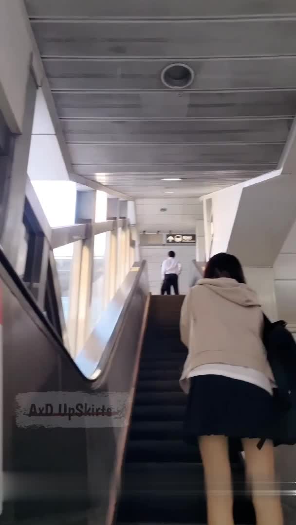轻轨站一路跟踪抄底不穿内裤的短裙小姐姐 干净粉嫩的美鲍鱼