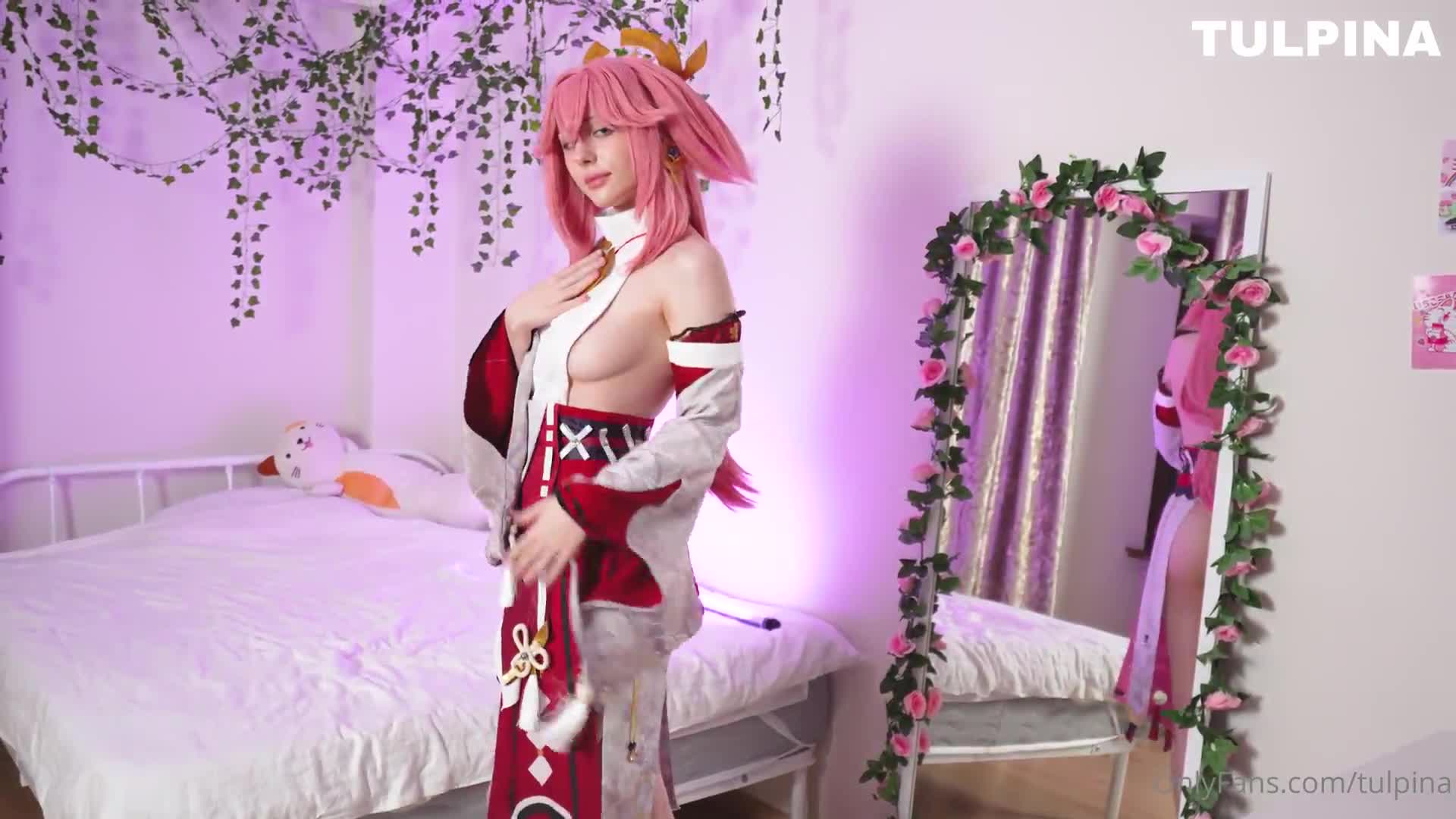 OnlyFans 极品颜值福利姬cos博主【Tulpina】COS雷姆 刻晴 八重神子 亚丝娜 自慰口交啪啪视频福利