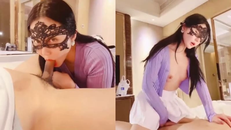 美腿尤物极品反差女神【Vivian】紫色毛衫短裙 卖弄风骚舞姿，专注吃鸡 主人掀开窄小遮掩直取花蕊