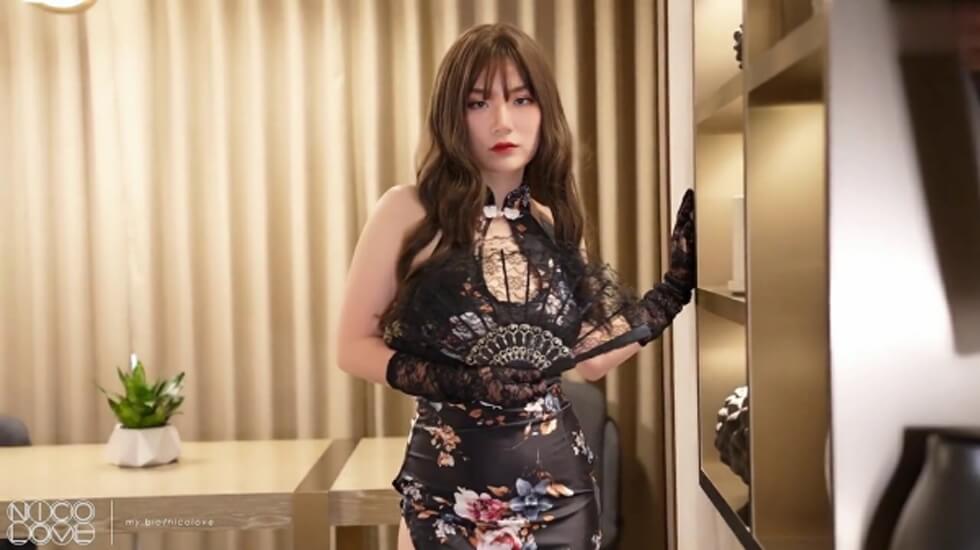 麻豆AVNicoLove 你梦中的亚洲女孩黑丝旗袍诱惑口交被爆操