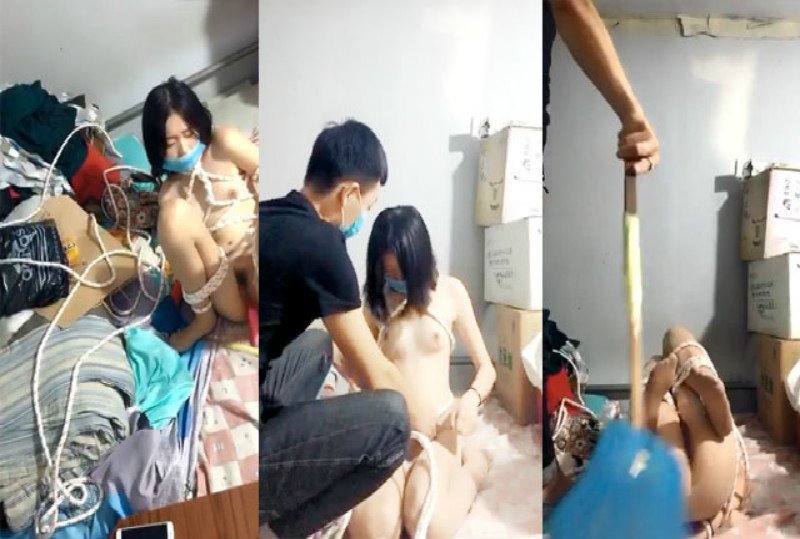 国产自拍【国产馆】第一集 颜值不错贫乳萌妹子第四部 玩SM绳子捆绑打屁股道具插BB不要错过