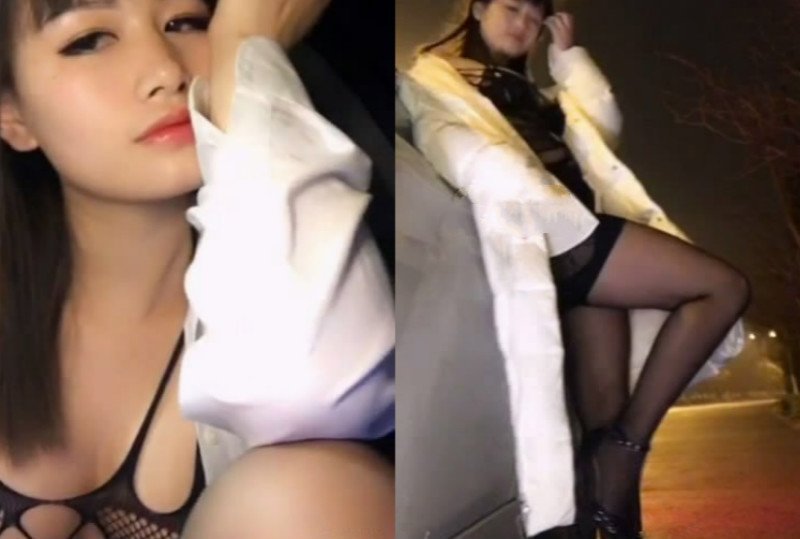 国产自拍【国产馆】百变女神魅心穿着性感黑丝寒冷的夜里开着嗨乐在路边上演马路