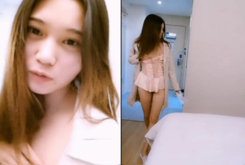 国产自拍【国产馆】对白精彩淫荡网红美女剧情演绎宾馆电视不会用叫服务员来强行按倒床