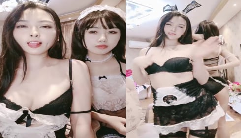 国产自拍两个可爱女仆假肉棒抽插逼穴，再互舔逼穴爽得呻吟淫叫！